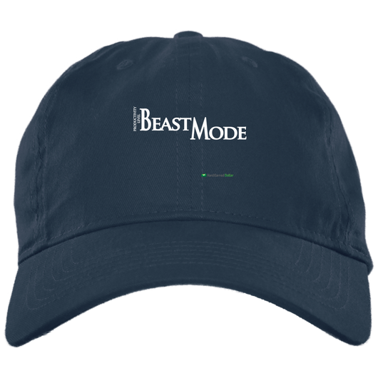 HED BEAST MODE WHITE TEXT NAVY Twill Unstructured Dad Cap