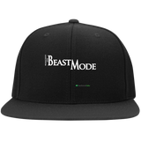HED BEAST MODE WHITE TEXT Sport-Tek Flat Bill High-Profile Snapback Hat