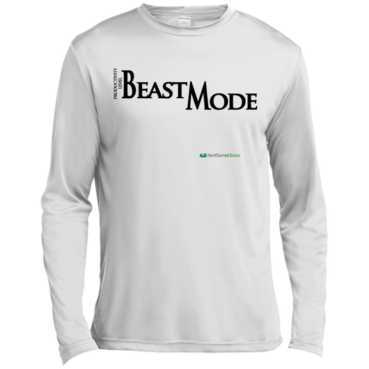 HED BEAST MODE BLACK TEXT Spor-Tek LS Moisture Absorbing T-Shirt