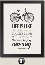 Life is Like Bicycle Canvas Art