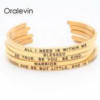 Inspirational Quote Cuff Bracelet