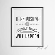 Think Positive Inspiration Quote Canvas Art