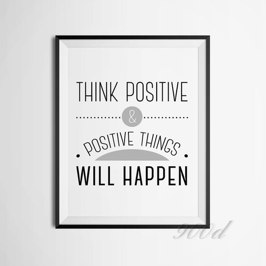 Think Positive Inspiration Quote Canvas Art