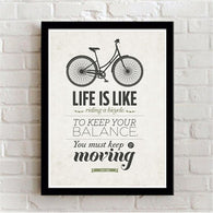 Life is Like Bicycle Canvas Art